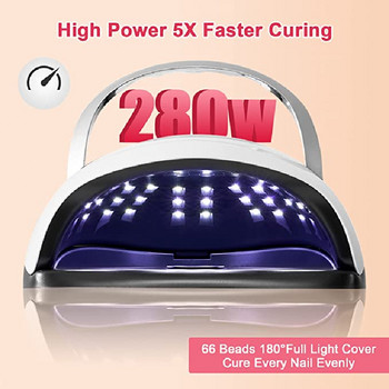 SUN X11 MAX UV LED Λάμπα στεγνώματος νυχιών All for Manicure 80/120/280W Επαγγελματικό στεγνωτήριο νυχιών με αξεσουάρ Nail Art με αίσθηση κίνησης