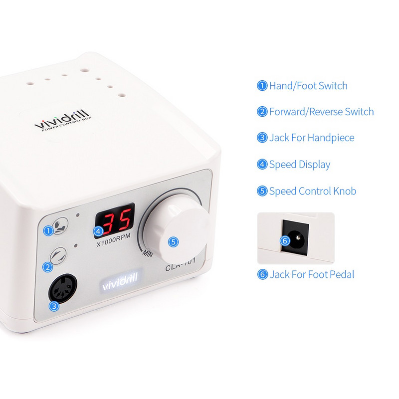 Erős 101L 35K Control 65W körömfúró gép 35000RPM elektromos manikűrfúró készlet manikűr készülékekhez körömpedikűr eszközökhöz