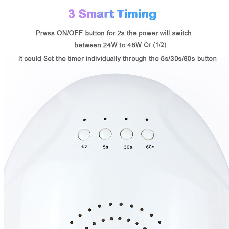 SUNone 48W UV LED lámpa körmökhöz Professzionális gél lakk szárító lámpa 4 fokozatú időzítővel Protable intelligens körömszárító körömszerszámok