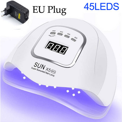 45 LED-es UV LED lámpa körmökhöz Lámpa memória funkcióval Professzionális körömszárító manikűrhöz, körömdíszítéshez, körömszalonhoz