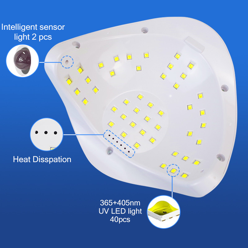 45 LED-es UV LED lámpa körmökhöz Lámpa memória funkcióval Professzionális körömszárító manikűrhöz, körömdíszítéshez, körömszalonhoz