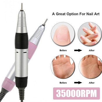 35000 RPM Електрическа машина за бормашина за нокти 4 цветови избора на неръждаема стомана Nail Art Drill Pen Дръжка Професионални пили за нокти Салон Инструмент