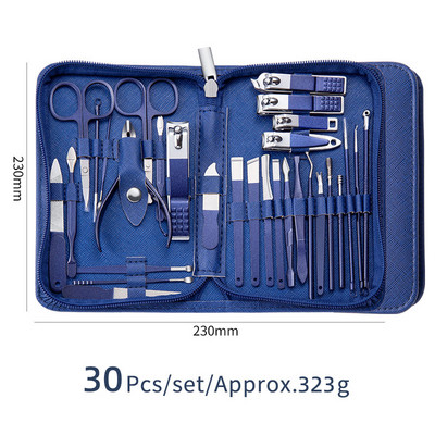 Set za uređenje noktiju Škare za nokte Set Rezači od nehrđajućeg čelika Pedikura Beauty Kit za manikuru s kompletom putne torbe 9/18/26 kom.