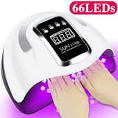 300w 66 LED UV Led svjetiljka za sušenje noktiju za manikuru Sušilica laka za nokte s 4 načina rada s LCD zaslonom Lampa za sušenje noktiju za alate za nail art