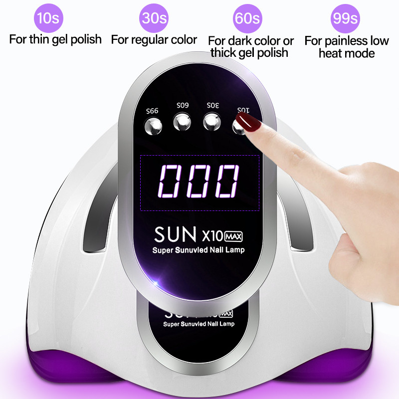300w 66 Leds UV LED nagų džiovinimo lempa manikiūrui 4 režimų nagų lako džiovintuvas su LCD ekranu nagų džiovintuvo lempa, skirta nagų dailės priemonėms