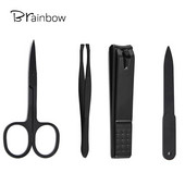 Brainbow 4db/szett manikűr eszközök körömreszelő olló csipeszek rozsdamentes acél pedikűr manikűr körömdíszítő eszközök készlet