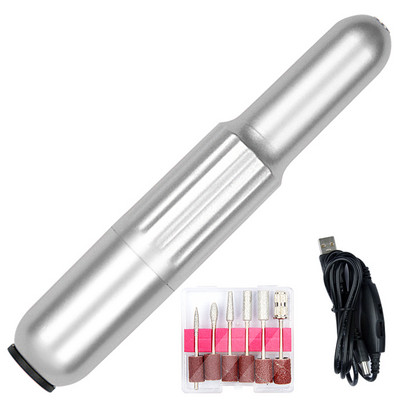 Mașină electrică de găurit unghii Set de mașini portabile de manichiură Cutter de freza de încărcare USB pentru pilă de unghii Kit de instrumente pentru pedichiură