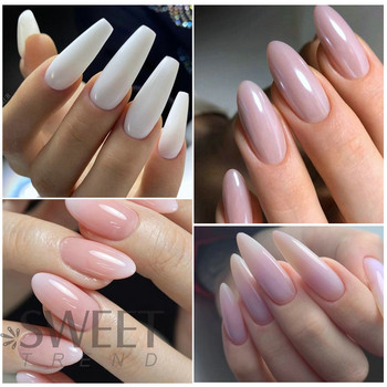 4τμχ Extension Hard Jelly Nails Gel Set Nude Color Κατασκευαστικά Εργαλεία Δόμησης Γαλλικό Ακρυλικό UV Prolong Διακόσμηση Μανικιούρ LY1623-4