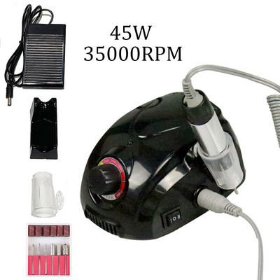 Mașină electrică de găurit unghii pentru manichiură 35000 rpm de mare viteză cu set de burghie pentru pedichiură pentru pile de unghii Echipament pentru arta unghiilor