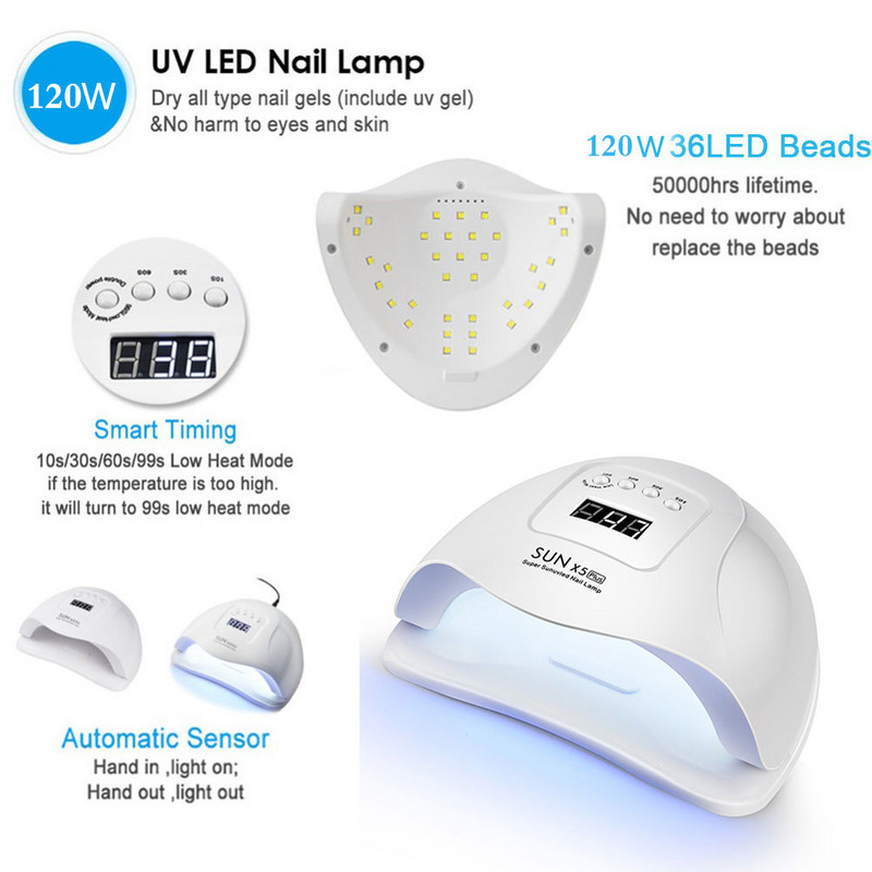 SUN X5 Plus UV LED lámpa Körömszárító Manikűr Köröm Lámpa UV fény zselés körömhöz Motion Sensing professzionális manikűr lámpával