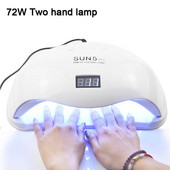 72 W SUN5 Pro UV lámpa LED körömlámpa körömszárító minden gélhez. Napfény infravörös érzékelő 10/30/60 mp időzítő Smart For manikűr