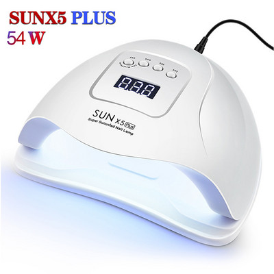 72 W SUN5 Pro UV lámpa LED körömlámpa körömszárító minden gélhez. Napfény infravörös érzékelő 10/30/60 mp időzítő Smart For manikűr