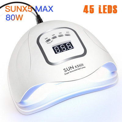 72 W SUN5 Pro UV lámpa LED körömlámpa körömszárító minden gélhez. Napfény infravörös érzékelő 10/30/60 mp időzítő Smart For manikűr