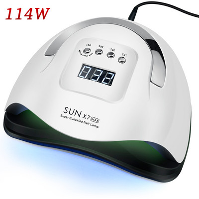 114 W SUNX7 MAX UV LED lámpás körömszárító minden zseléhez 57 LED szárító lámpalakk napfény időzítő 10/30/60 mp körömszárítóhoz