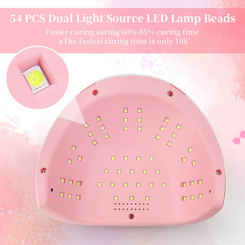 108/80/72/36W UV LED Λάμπα για Νύχια Στεγνωτήριο Two Hand Ice Lamp 54 LEDs For Manicure Nail Lamp Gel Drying Lamp for Gel Vernish