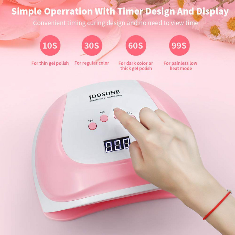 Lampă LED UV 108/80/72/36W pentru uscător de unghii Lampă cu gheață cu două mâini 54 LED-uri pentru manichiură Lampă cu gel pentru unghii Lampă pentru uscare lac cu gel