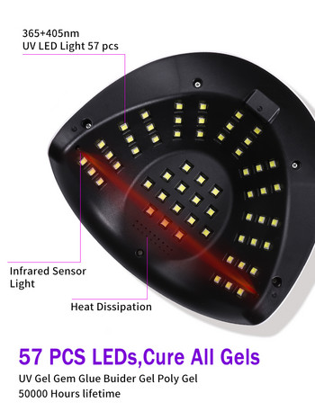 Στεγνωτήρας νυχιών Λάμπα νυχιών LED UV φως για Gel Polish With Motion Sensor Προμήθειες για επαγγελματίες Εργαλείο κομμωτηρίου μανικιούρ πεντικιούρ