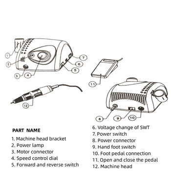 65W Strong 210 105L 40000RPM машина за маникюр бормашини за маникюр електрическа бормашина за нокти машина за маникюр лак пила за нокти