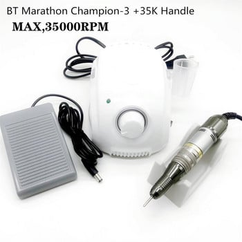 BT Marathon Champion-3 65W Electric Nail Drill Polish Box Control Box 35K 45K υψηλής ποιότητας Handle Nail Drill Nail File Equipment σετ