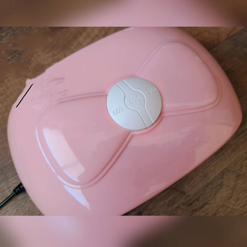 1 buc. Lampă profesională pentru unghii cu bowknot roz, 60/90/120 s, uscător de lac cu gel, lumină UV, 36 W-18 buc. Lampă cu LED UV cu mărgele de lumină pentru manichiură & F-21