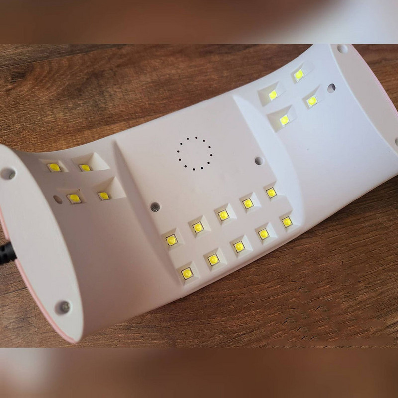 1 buc. Lampă profesională pentru unghii cu bowknot roz, 60/90/120 s, uscător de lac cu gel, lumină UV, 36 W-18 buc. Lampă cu LED UV cu mărgele de lumină pentru manichiură & F-21