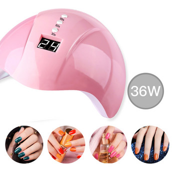 Στεγνωτήρας νυχιών 36W UV LED Φωτιστικό νυχιών SUN5 Gel Polish Lighting for All Gels 30s/60s/99s Timer LCD οθόνη