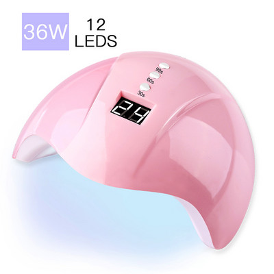 Nagu žāvētājs 36 W UV LED nagu lampa SUN5 gēla lakas cietēšanas gaisma visiem gēliem 30s/60s/99s Taimera LCD displejs