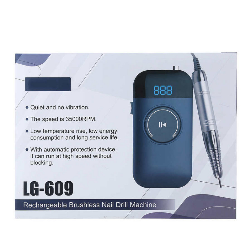 Mașină de lustruit unghii LUGX Pilă electrică de găurit pentru unghii Mașină electrică de șlefuit pentru manichiură pentru arta unghiilor fără zgomot