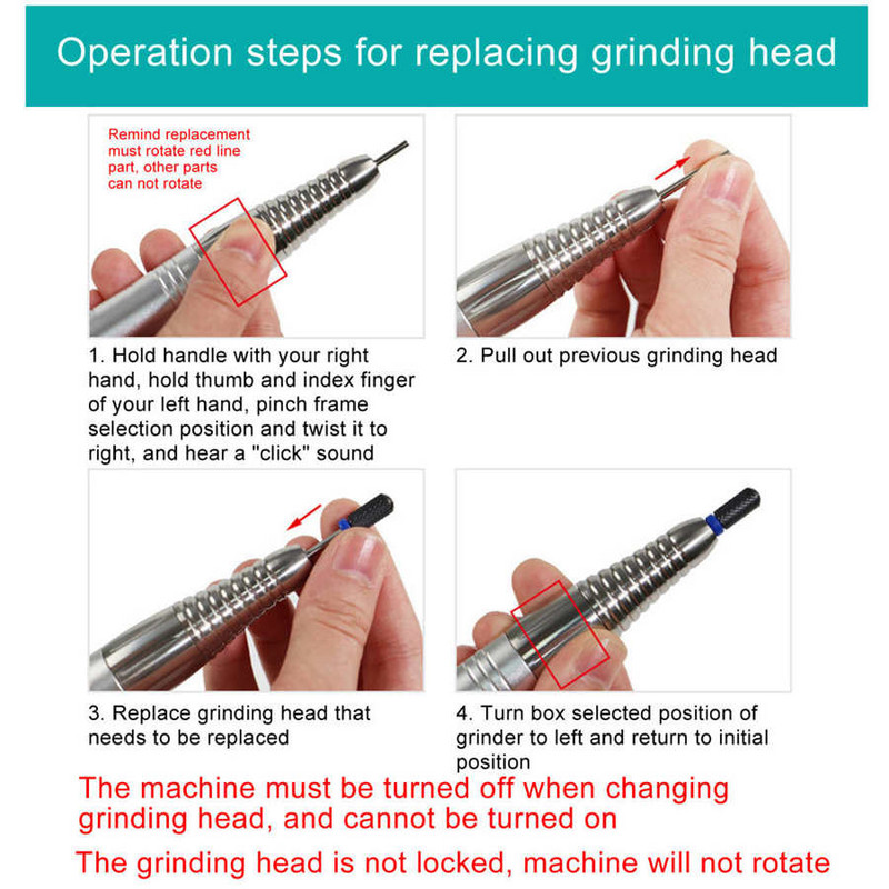 Mașină de lustruit unghii LUGX Pilă electrică de găurit pentru unghii Mașină electrică de șlefuit pentru manichiură pentru arta unghiilor fără zgomot