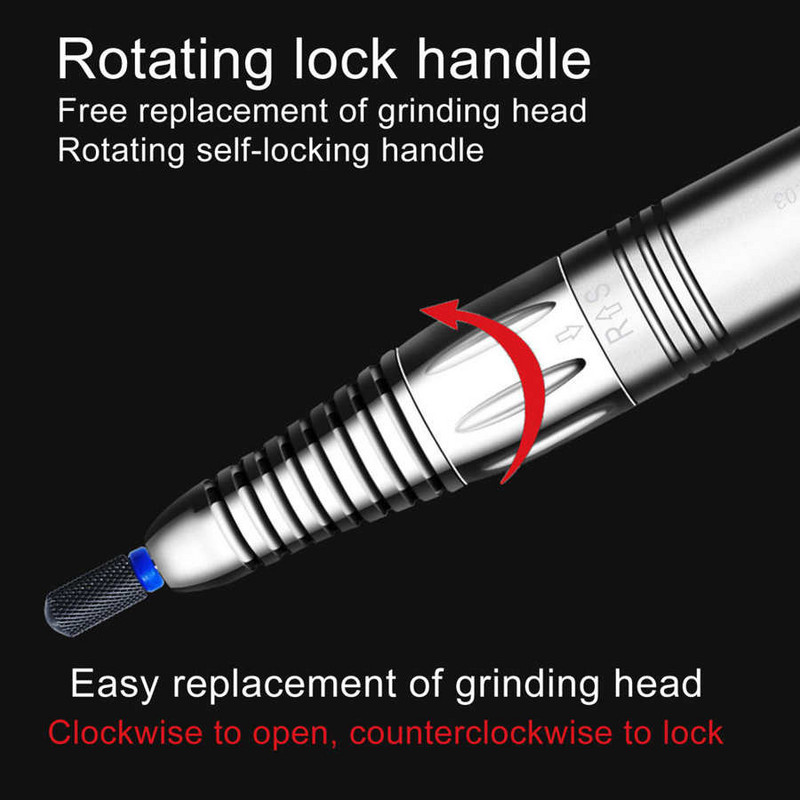 Mașină de lustruit unghii LUGX Pilă electrică de găurit pentru unghii Mașină electrică de șlefuit pentru manichiură pentru arta unghiilor fără zgomot