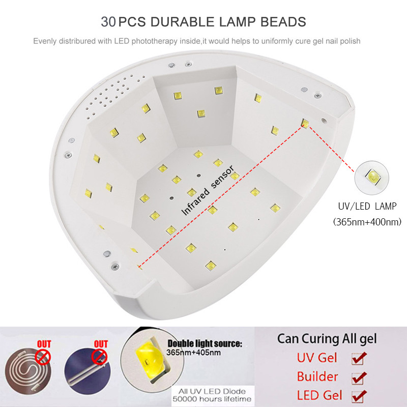 SUNone 48W LED UV körömszárító géllakkhoz száradó lámpa 110V-220V körömgép körömdíszítő eszközhöz Ingyenes szállítás