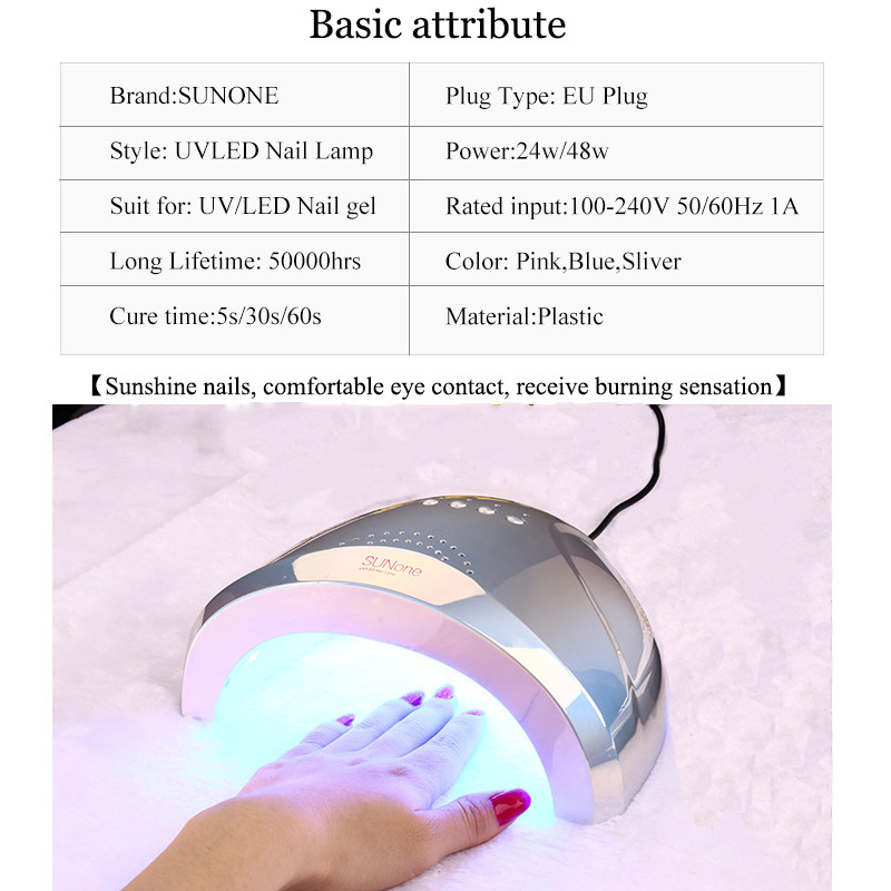 Új Sunone 48W UV lámpás körömlakk szárító 30 LED fényszárító köröm és lábujj zselé száradó körömdíszítő manikűr
