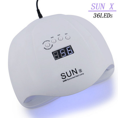 SUN X5 plus 54W körömszárító gép UV LED lámpa köröm géllakk kikeményítő lámpa alsó 30/60/99s időzítős LCD kijelzős manikűr