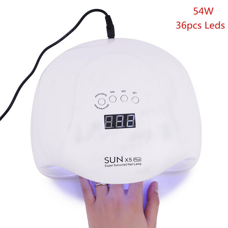 SUN X5 plus 54W körömszárító gép UV LED lámpa köröm géllakk kikeményítő lámpa alsó 30/60/99s időzítős LCD kijelzős manikűr