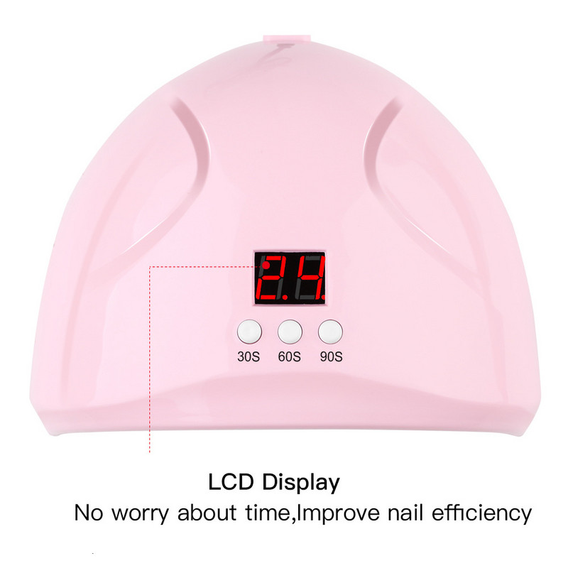 24 W intelligens UV gél körömlakk lámpa LED körömlámpa manikűrhöz 30/60/90 3 sebességes gyorsszáradás időzítő induktív lámpa USB