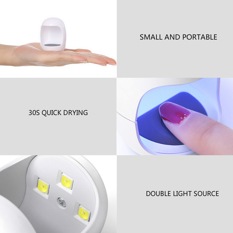 UV Mini lámpa Körömszárító lámpa LED és UV manikűr gép Mini Tojás Shape Design 3W 30S Gyorsan száradó térhálósító lámpa géllakkhoz
