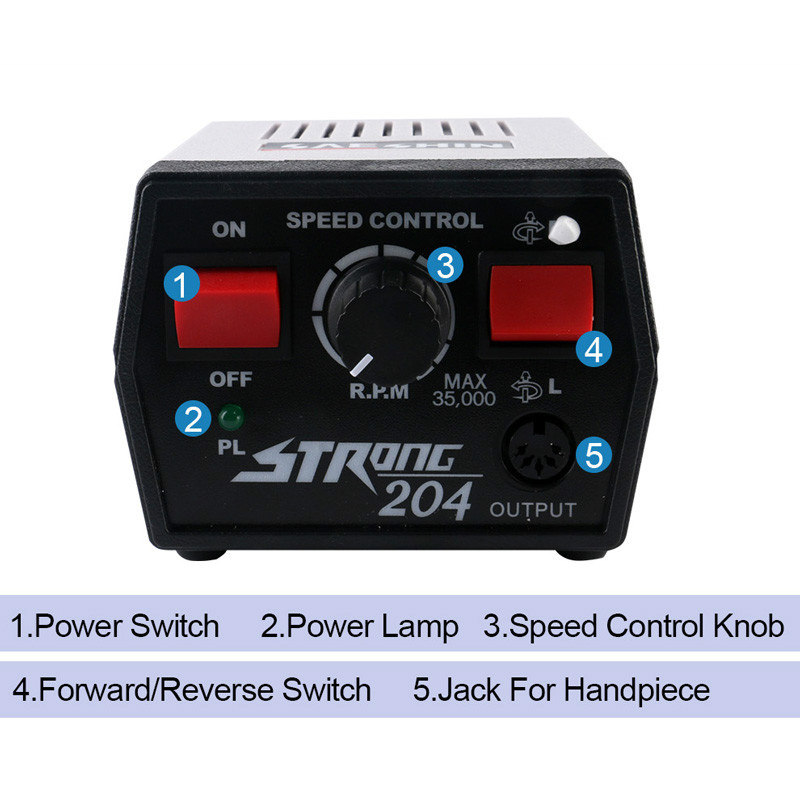 Erős 210 204 65 W-os elektromos körömfúrógép 35000 RPM elektromos gép manikűrkészlethez pedikűr elektromos körömreszelő polírozáshoz