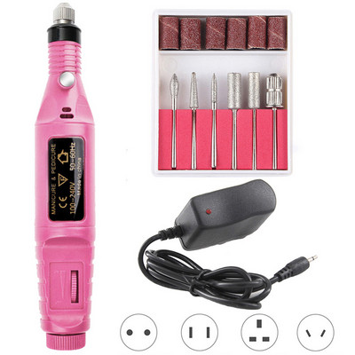 Profesionali nagų gręžimo mašina Elektrinė manikiūro gręžimo freza Nešiojamoji nagų dildė Gręžimo antgaliai Gelio lako valiklis