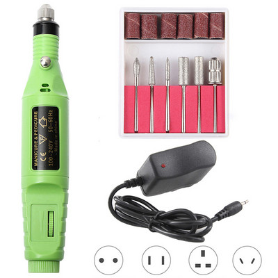 Profesionali nagų gręžimo mašina Elektrinė manikiūro gręžimo freza Nešiojamoji nagų dildė Gręžimo antgaliai Gelio lako valiklis