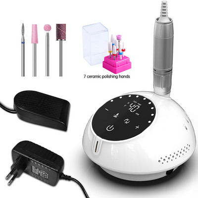 Mașină electrică de găurit unghii, 40000 rpm, comparabilă cu Efile fără perii, cu funcție de pauză pentru burghiul acrilic pentru manichiură de salon de unghii