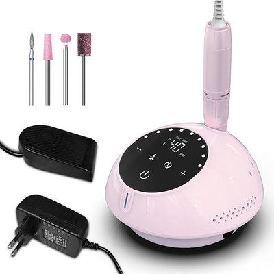 Mașină electrică de găurit unghii, 40000 rpm, comparabilă cu Efile fără perii, cu funcție de pauză pentru burghiul acrilic pentru manichiură de salon de unghii