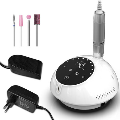 Mașină electrică de găurit unghii, 40000 rpm, comparabilă cu Efile fără perii, cu funcție de pauză pentru burghiul acrilic pentru manichiură de salon de unghii
