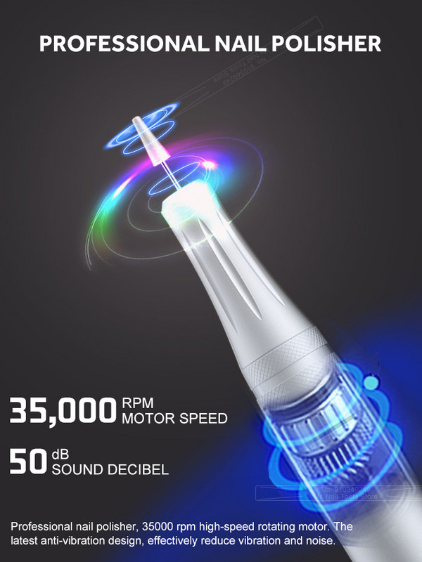 A legújabb 35000 RPM elektromos körömfúró gép körömszerszám készülék manikűr pedikűrhöz vágó körömfúró szerszámgéppel