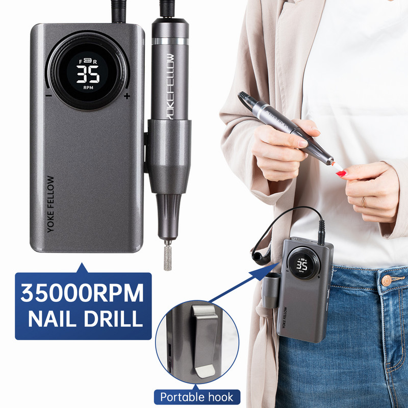 35000RPM Prijenosna bušilica za nokte Punjiva električna turpija za poliranje s glodalom Bušilica za manikuru Pedikura Set