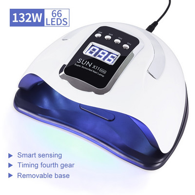 Сушилня за нокти SUNX11 Max 132/114/90/72/36W UV LED лампа за сушене на всички гел лакове Таймер Автоматичен сензор Маникюр Педикюр Инструменти Ледена лампа