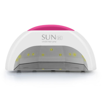 SUNUV SUN2C 48W Λάμπα νυχιών UV Λάμπα SUN2 Στεγνωτήρας νυχιών για στεγνωτήρα νυχιών UVLED Αισθητήρας υπερύθρων με μαξιλαράκι σιλικόνης Rose Salon Use