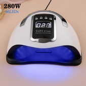 280 W SUN X11/10 MAX nagų gelio lempa 66 LED didelio galingumo nagų džiovintuvas visiems geliniam lakui UV LED ledo lempa nagams pasidaryk manikiūro įrankiams