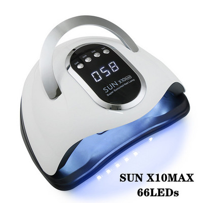 280 W SUN X11/10 MAX nagų gelio lempa 66 LED didelio galingumo nagų džiovintuvas visiems geliniam lakui UV LED ledo lempa nagams pasidaryk manikiūro įrankiams