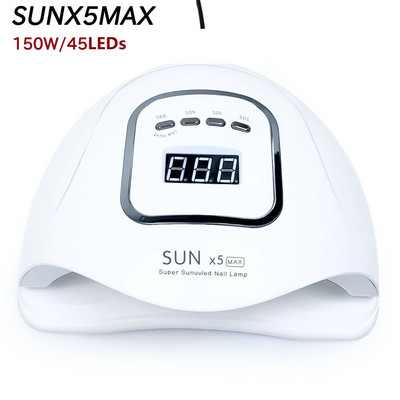 SUNX5 Max/Plus P 90/72/54W LED lámpa Körömszárító 45/36/18 LED UV jéglámpa szárításhoz Gél Lakk időzítő Automatikus érzékelős manikűr eszközök