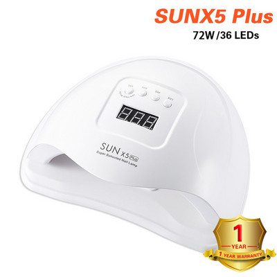 SUNX5 Max/Plus P 90/72/54W LED lámpa Körömszárító 45/36/18 LED UV jéglámpa szárításhoz Gél Lakk időzítő Automatikus érzékelős manikűr eszközök
